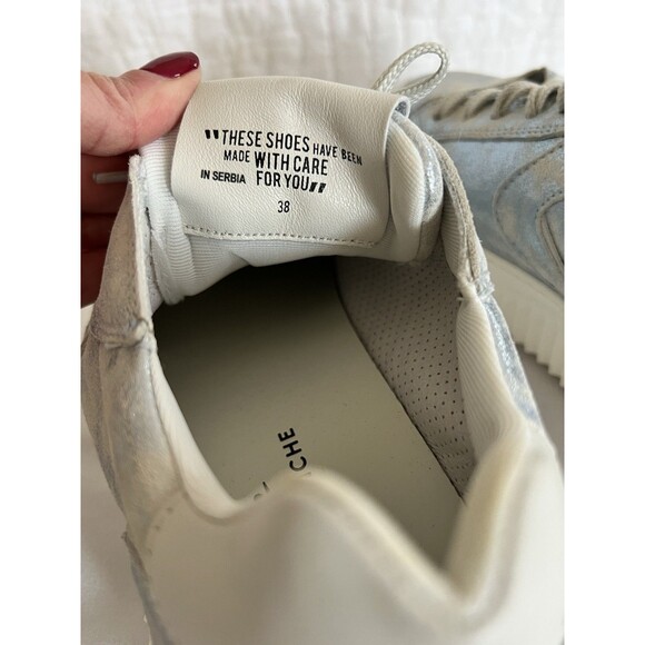 Voile Blanche Pale Blue Metallic Sneakers Size 38 (7.5) EUC - Picture 7 of 10